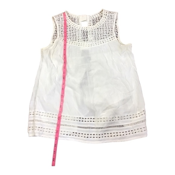 Market & Spruce White Lace Partial Open Back Sleeveless Top Size Medium - Picture 7 of 9